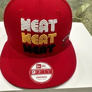 New Era Red Miami HEAT Triple-Stack Snapback Hat